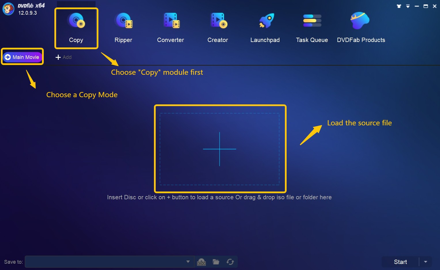 DVDFab Blu-ray Copy: Load your files