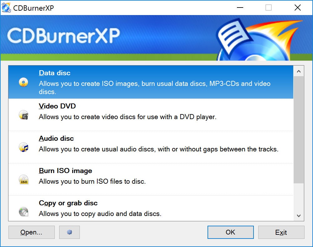 Best Blu-ray Burning Software: CDBurnerXP