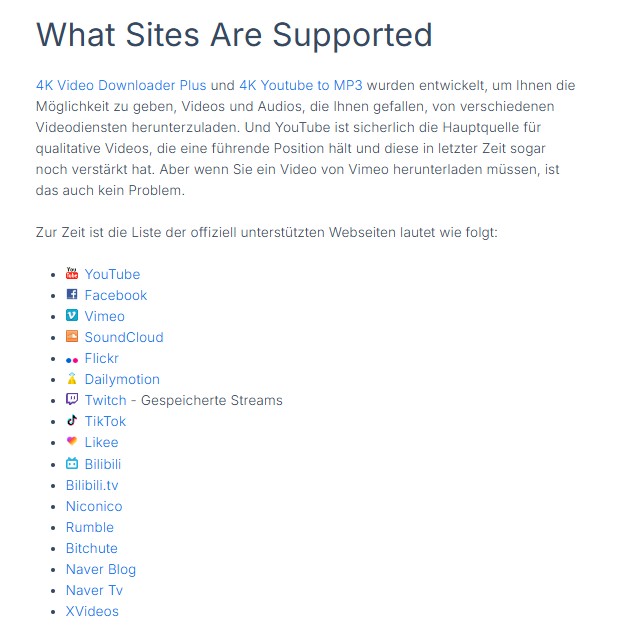 Warum kann 4KVideoDownloader Links nicht analysieren?