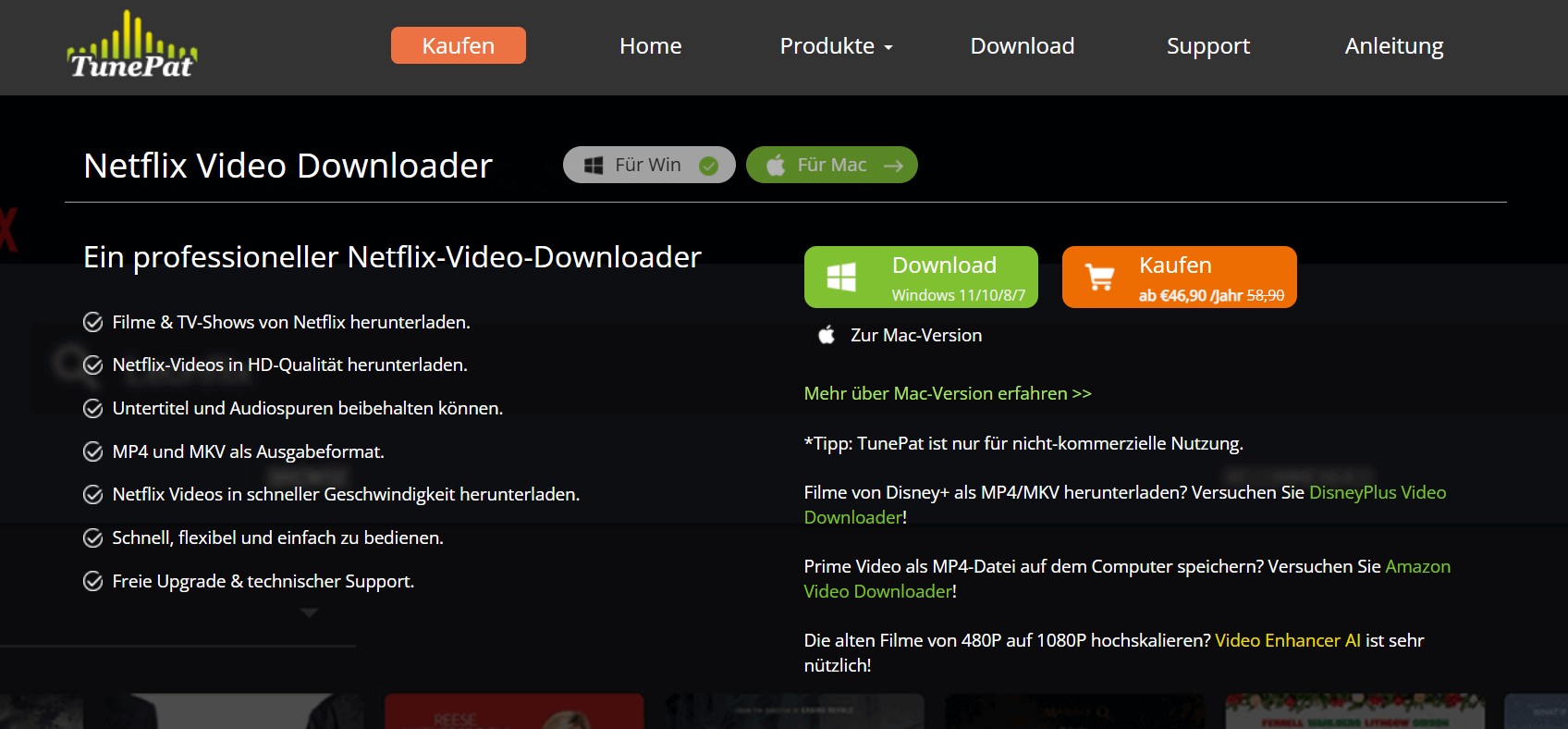 TunePat Netflix Video Downloader - Netflix Filme Download in MP4