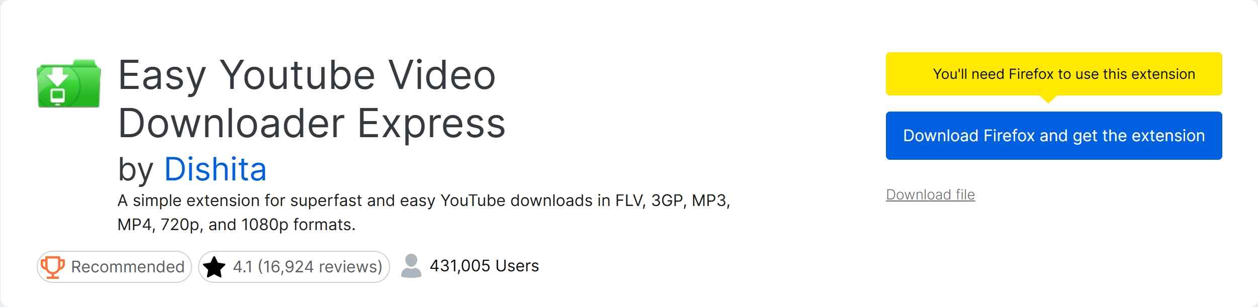 top 10 firefox video downloader: Easy YouTube Video Downloader Express