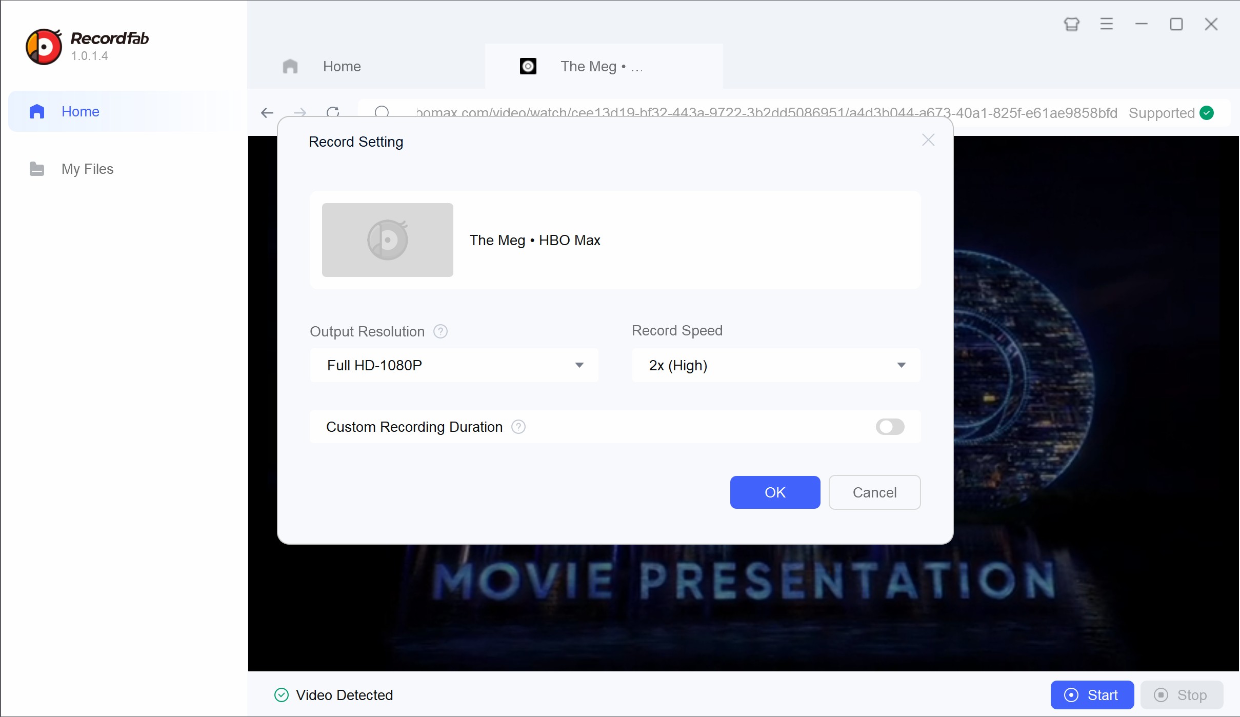 screen record hbo max: recordfab step 2