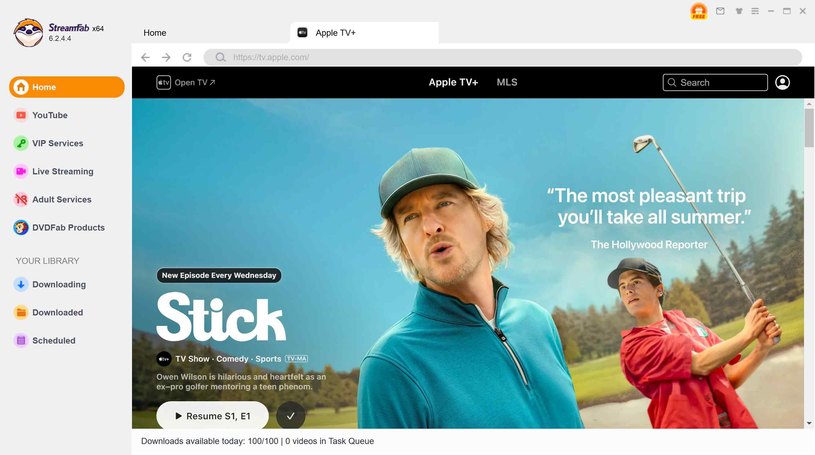 how to remove apple tv drm with streamfab: step 1