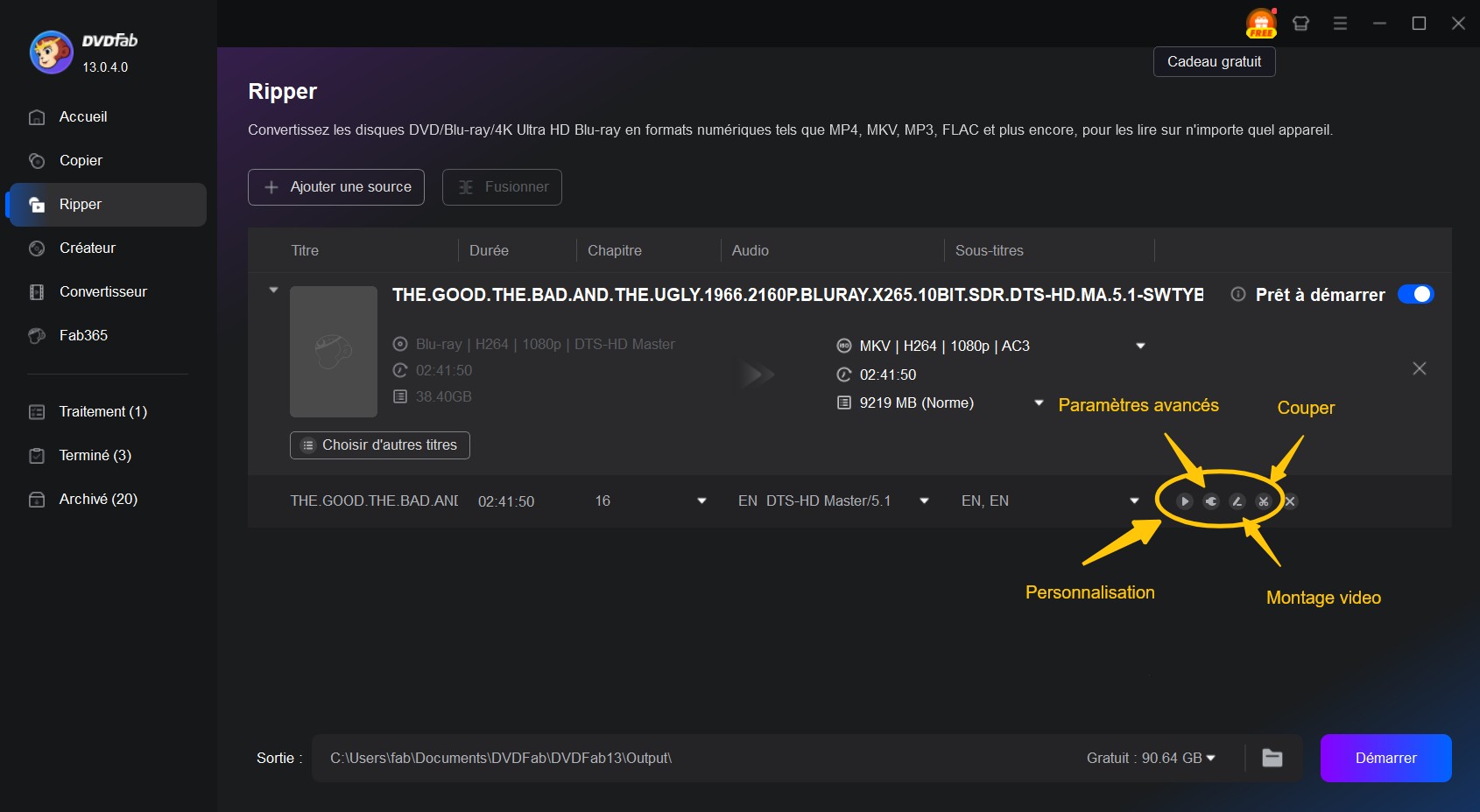 Comment convertir blu ray en mkv avec DVDFab Blu-ray Ripper