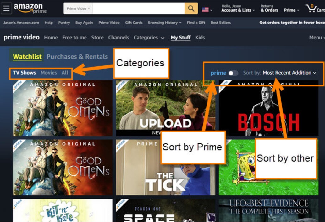 amazon prime video watchlist