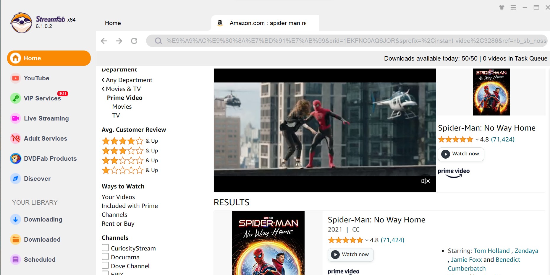 download spider man no way home with streamfab